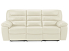 Devon Large Manual Sofa with 2 Recliners - Cream Leather