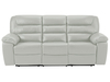 Devon Large Manual Sofa with 2 Recliners - Grey Leather