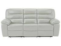 Devon Large Manual Sofa with 2 Recliners - Grey Leather