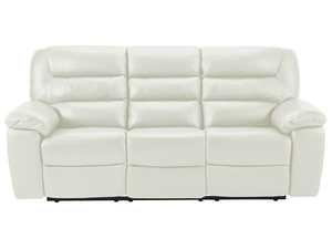 Devon Large Manual Sofa with 2 Recliners - Off White Leather
