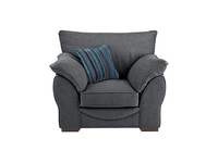 Drift Armchair in Barley Graphite with Salsa Teal Scatter