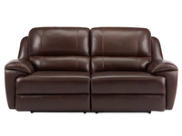 Finley Large Sofa with 2 Electric Recliners - Brown Leather