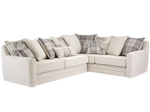 Gower - Gilbert Corner Sofa Right Hand Pillow Back Silver