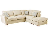 Heather Corner Sofa Left Facing in Arezzo Sand with Blossom Sky Scatters
