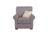 Hexham - Carrie Armchair in Silver With Rustic Oak Feet