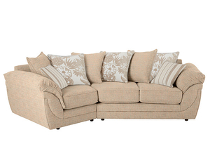 Jade Cosy Corner Sofa Left Facing Pillow Back in Ashley Beige