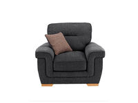 Kirby Armchair - Barley Graphite with Rustic Oak Feet