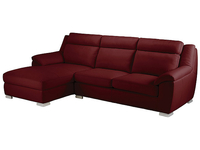 Lincoln Corner Sofa Left Facing in Burgundy Leather