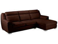 Lincoln Corner Sofa Right Facing in Dark Tan Leather
