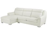 Lincoln Corner Sofa with Double Sofa Bed Left Facing in Light Grey Leather