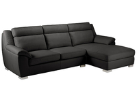 Lincoln Corner Sofa with Double Sofa Bed Right Facing in Brown Leather