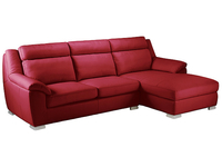 Lincoln Corner Sofa with Double Sofa Bed Right Facing in Cherry Leather