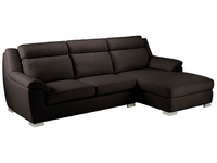 Lincoln Corner Sofa with Double Sofa Bed Right Facing in Dark Brown Leather