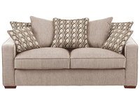 Logan Large Pillow Back Sofa in Florida Beige with Latice Taupe
