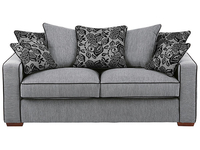 Logan Large Pillow Back Sofa in Florida Charcoal with Cyprus Black Scatters