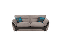 Marla Large Sofa in Elite Silver and Saddle Black with Lilly Teal Scatters
