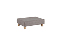 Miranda Footstool in Riding Fabric - Silver
