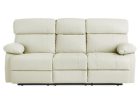 Sheffield Large Sofa with Manual Recliners in Light Grey Leather