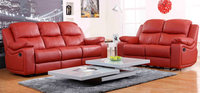 Montreal Rosso Red Reclining 3 + 1 + 1 Seater Leather Sofa Set