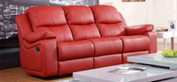 Montreal Rosso Red Reclining 3 + 3 Seater Leather Sofa Set