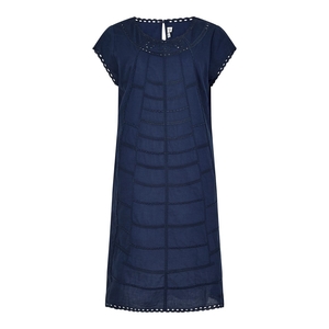 Weird Fish Addy Cutwork Voile Dress Dark Navy Size 16