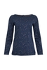 Weird Fish Aquila Organic Sparkle Print Long Sleeve Top Midnight Size 12