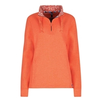 Weird Fish Bina 1/4 Zip Print Lined Sweatshirt Clementine Size 12