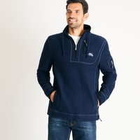 Weird Fish Bowline 1/4 Zip Deluxe Tech Mac Macaroni Sweatshirt Dark Navy Size S
