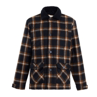 Weird Fish Breckan Check Flannel Coat Navy Size M