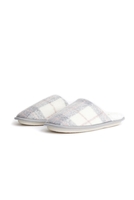 Weird Fish Bredon Check Slipper Pearl Grey Size 8