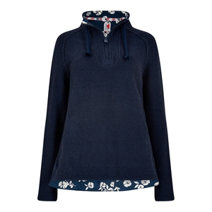 Weird Fish Constantine 1/4 Zip Macaroni Sweatshirt Dark Navy Size 16