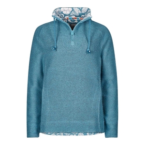 Weird Fish Constantine Print Trim 1/4 Zip Classic Macaroni Sweatshirt Bluebird Size 14