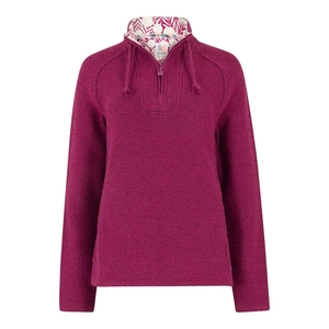 Weird Fish Constantine Print Trim 1/4 Zip Classic Macaroni Sweatshirt Boysenberry Size 10