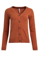 Weird Fish Cupro Textured Nepp Cardigan Rust Size 14