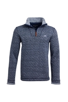 Weird Fish Dalby Herringbone Soft Knit Fleece Navy Size M