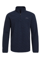 Weird Fish Errill 1/4 Zip Textured Fleece Sweatshirt Dark Navy Size S