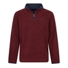 Weird Fish Errill 1/4 Zip Textured Fleece Sweatshirt Oxblood Size M