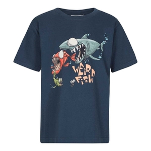 Weird Fish Fish Eat Fish Artist T-Shirt Moonlight Blue Size 11-12