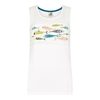 Weird Fish Fleet Print Vest White Size 14