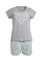 Weird Fish Florinda Printed Organic Cotton Lounge Short Set Lily Pad Size 8