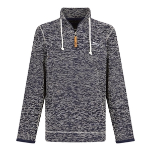 Weird Fish Flynn 1/4 Zip Nepp Macaroni Sweatshirt Dark Navy Size S