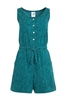 Weird Fish Gracie Printed Cheesecloth Playsuit Deep Teal Size 20