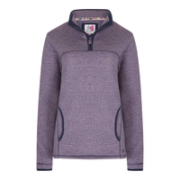 Weird Fish Jessie 1/4 Zip Soft Knit Fleece Top Dewberry Size 16