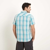 Weird Fish Kale Cotton Short Sleeve Checked Shirt Ocean Blue Size M
