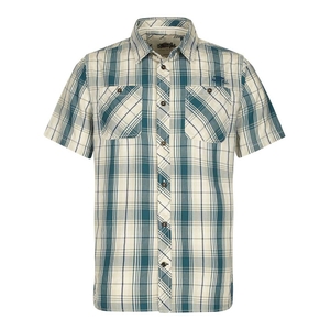 Weird Fish Kale Cotton Short Sleeve Checked Shirt Sea Green Size L