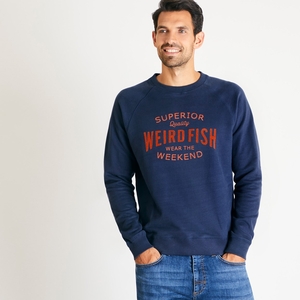 Weird Fish Kane Graphic Print Sweatshirt Navy Size XL
