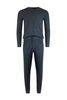 Weird Fish Kilmory Waffle Loungewear Trouser Set Navy Size XL