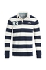 Weird Fish Laxton Organic Cotton Long Sleeve Striped Rugby Shirt Navy Size 5XL