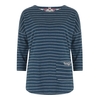 Weird Fish Livia Stripe T-Shirt Deep Sea Blue Marl Size 12