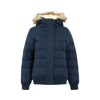 Weird Fish Lora Hooded Puffa Bomber Jacket Navy Size 20